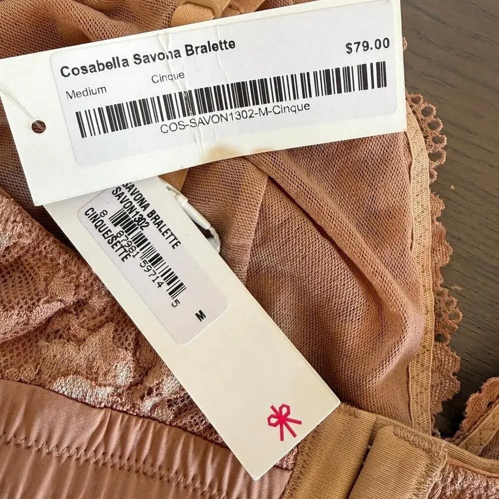 Cosabella Savonna Bralette in Cinque Sette Nude Size Medium New with Tags